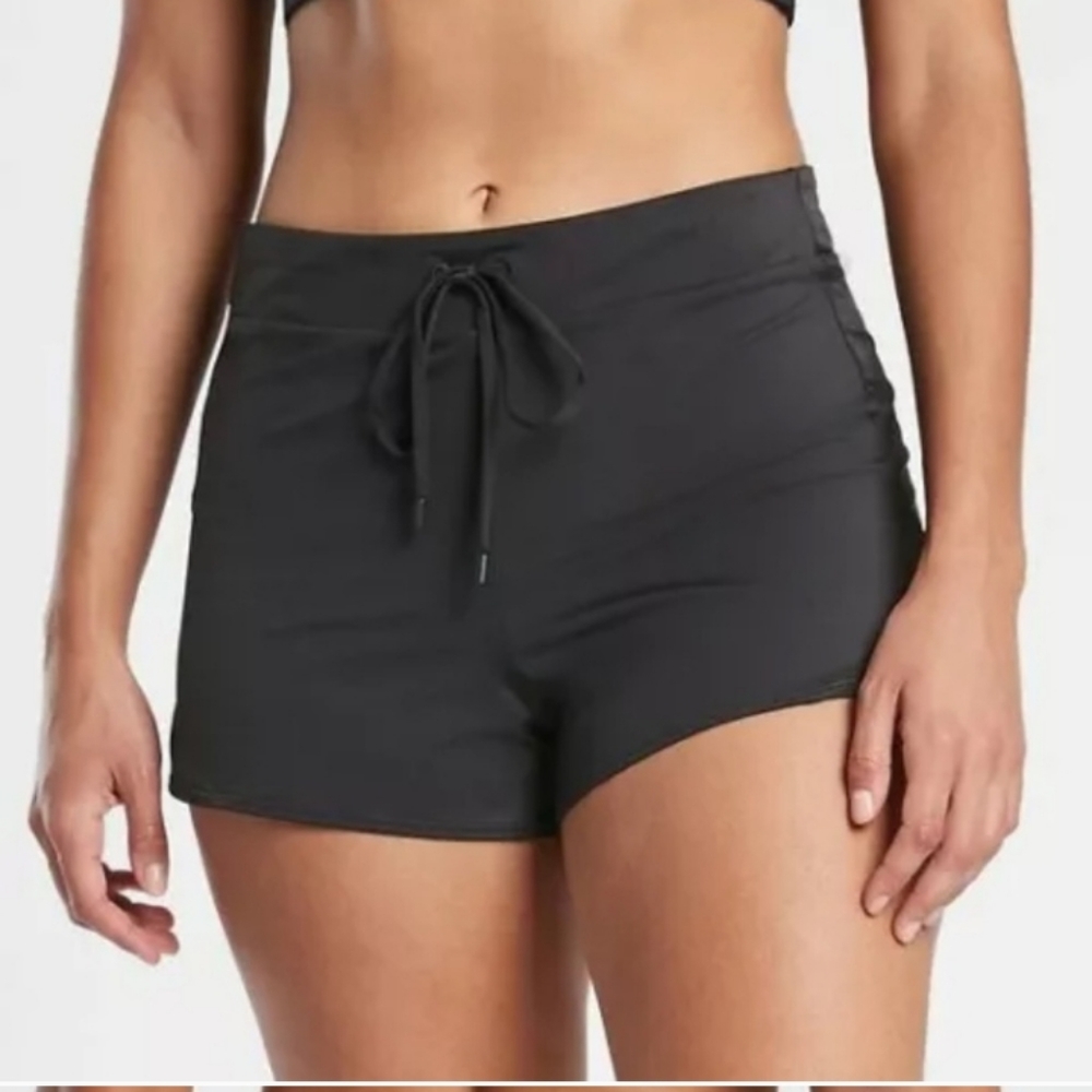 Athleta Wavebreak Swim Shorts Black Medium M 657736 Swimwear Lined Wave Break